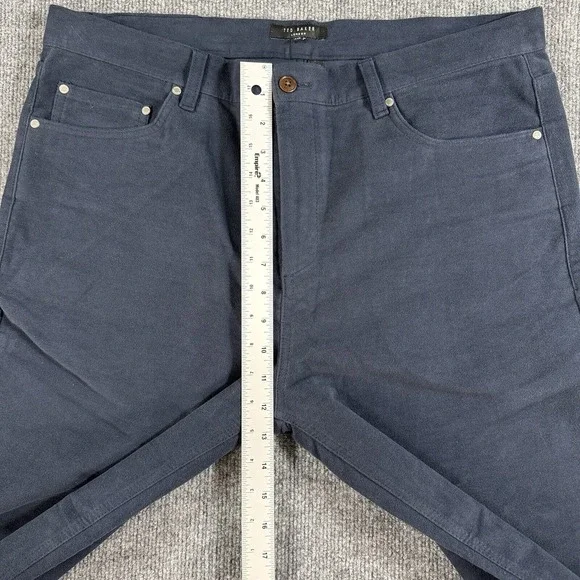 Ted Baker Jeans Menns 34x28 Blue Stretch Soft Touch Regular Fit Velvet